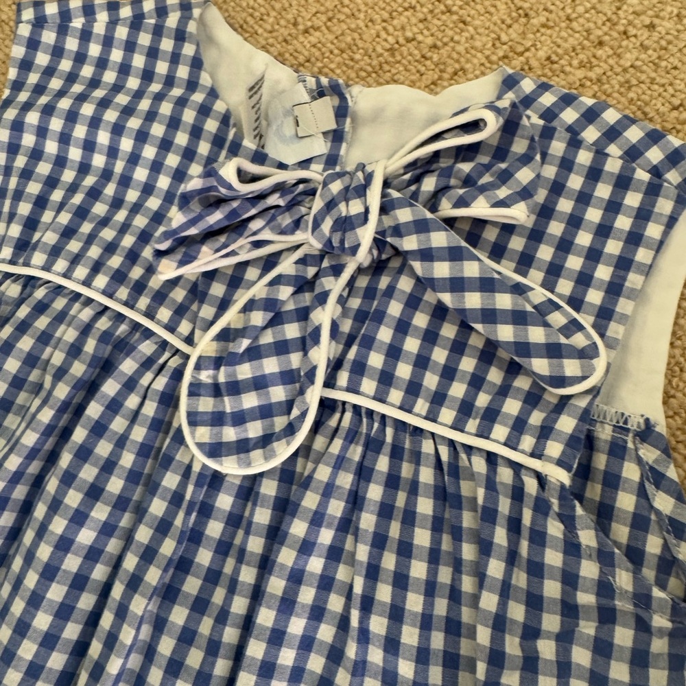 bella bliss Blue Gingham Kids Dress - Picture 3 of 4
